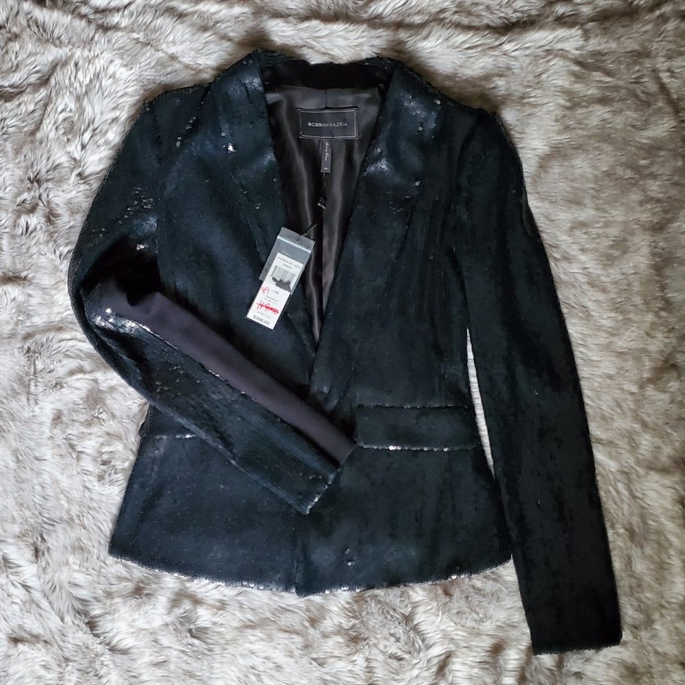 BCBG MaxAzria Bowie Sequin Blazer Jacket, XS